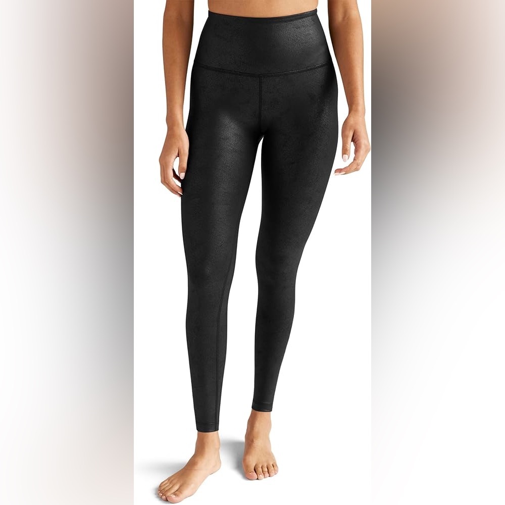 Beyond Yoga luxe leatherette midi high-waisted leggings